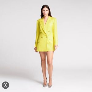 NWT LBV Yellow double breasted linen jacket